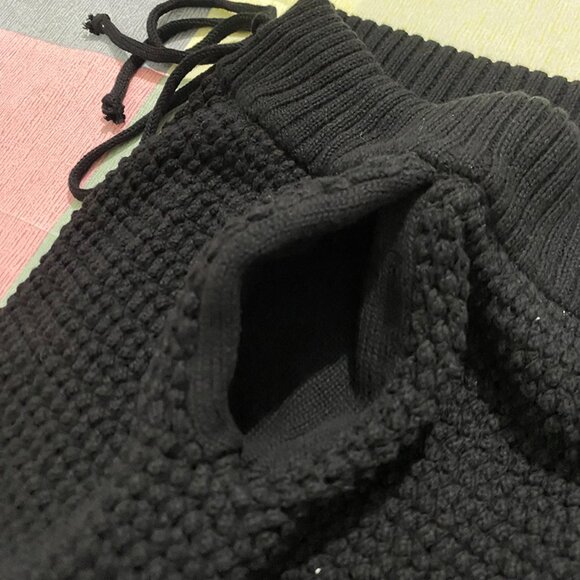 Casablanca Black Knit Shorts with Green Trim - Picture 6 of 8